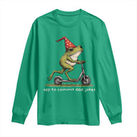 Off To Commit Dad Jokes Long Sleeve Shirt Funny Daddy Frog Scooter Fathers Day