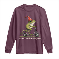 Off To Commit Dad Jokes Long Sleeve Shirt Funny Daddy Frog Scooter Fathers Day