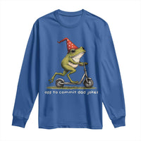 Off To Commit Dad Jokes Long Sleeve Shirt Funny Daddy Frog Scooter Fathers Day