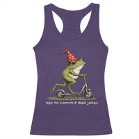 Off To Commit Dad Jokes Racerback Tank Top Funny Daddy Frog Scooter Fathers Day