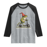 Off To Commit Dad Jokes Raglan Shirt Funny Daddy Frog Scooter Fathers Day