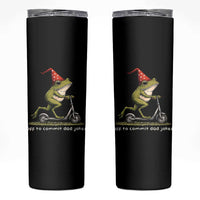 Off To Commit Dad Jokes Skinny Tumbler Funny Daddy Frog Scooter Fathers Day