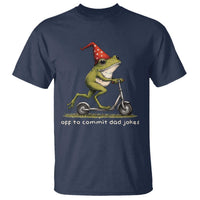 Off To Commit Dad Jokes T Shirt Funny Daddy Frog Scooter Fathers Day