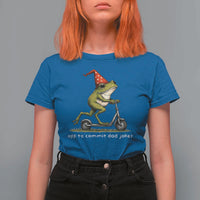Off To Commit Dad Jokes T Shirt For Women Funny Daddy Frog Scooter Fathers Day
