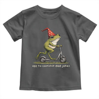 Off To Commit Dad Jokes Toddler T Shirt Funny Daddy Frog Scooter Fathers Day