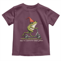Off To Commit Dad Jokes Toddler T Shirt Funny Daddy Frog Scooter Fathers Day