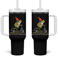 Off To Commit Dad Jokes Tumbler With Handle Funny Daddy Frog Scooter Fathers Day