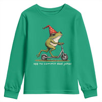 Off To Commit Dad Jokes Youth Sweatshirt Funny Daddy Frog Scooter Fathers Day