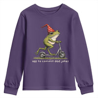 Off To Commit Dad Jokes Youth Sweatshirt Funny Daddy Frog Scooter Fathers Day