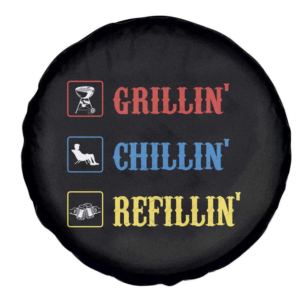BBQ Lover Spare Tire Cover Grilling Chillin' Grillin' Refillin' Smoker - Wonder Print Shop