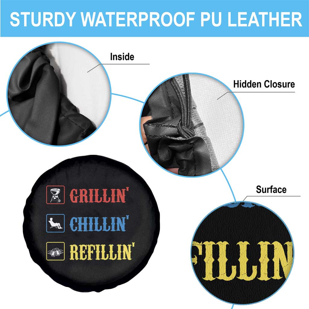BBQ Lover Spare Tire Cover Grilling Chillin' Grillin' Refillin' Smoker - Wonder Print Shop