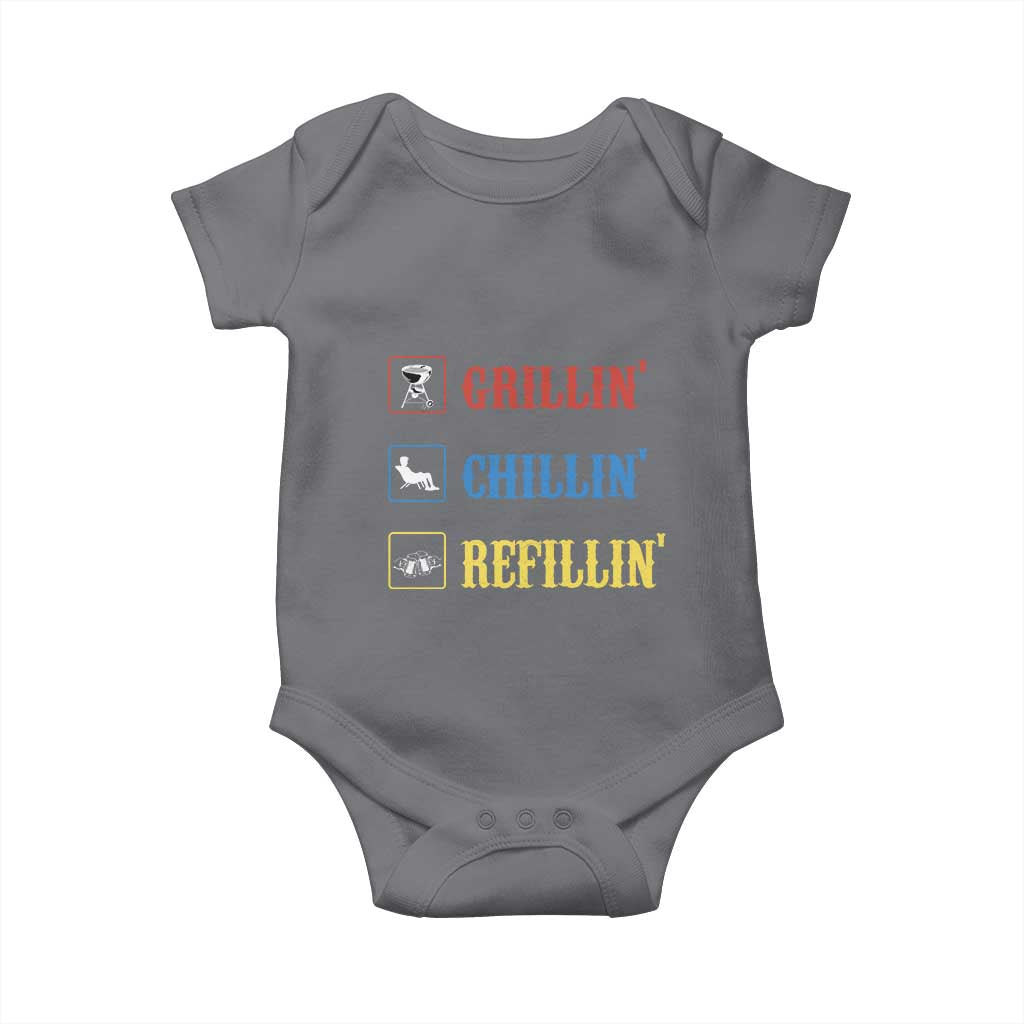 BBQ Lover Baby Onesie Grilling Chillin' Grillin' Refillin' Smoker - Wonder Print Shop