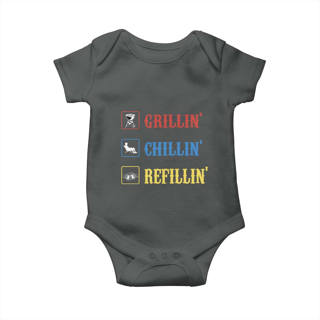 BBQ Lover Baby Onesie Grilling Chillin' Grillin' Refillin' Smoker - Wonder Print Shop