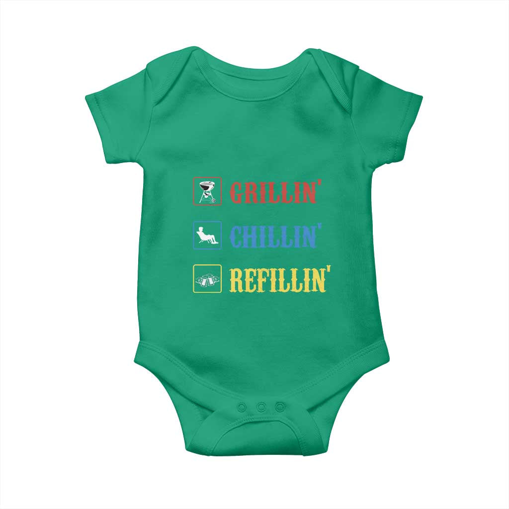 BBQ Lover Baby Onesie Grilling Chillin' Grillin' Refillin' Smoker - Wonder Print Shop