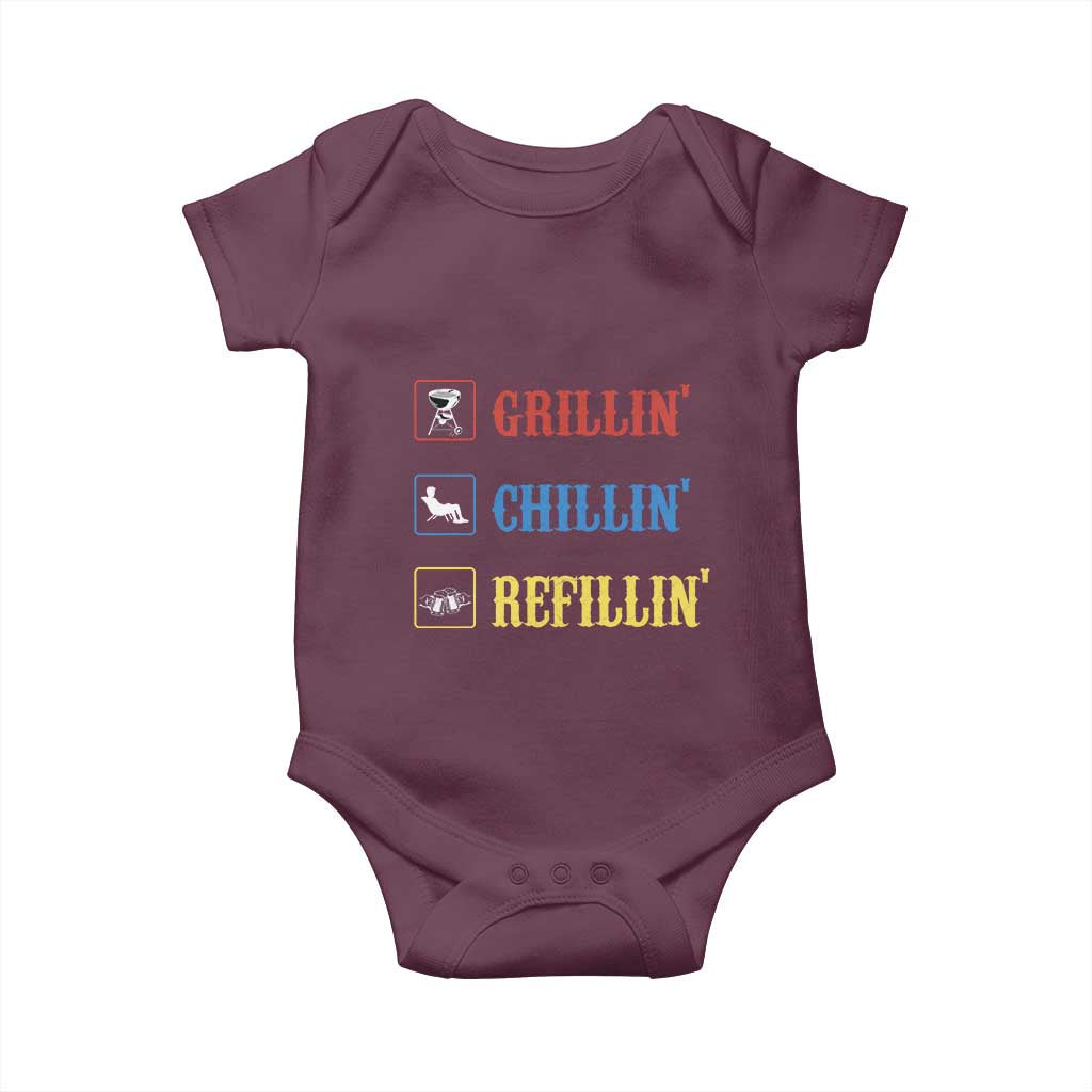 BBQ Lover Baby Onesie Grilling Chillin' Grillin' Refillin' Smoker - Wonder Print Shop