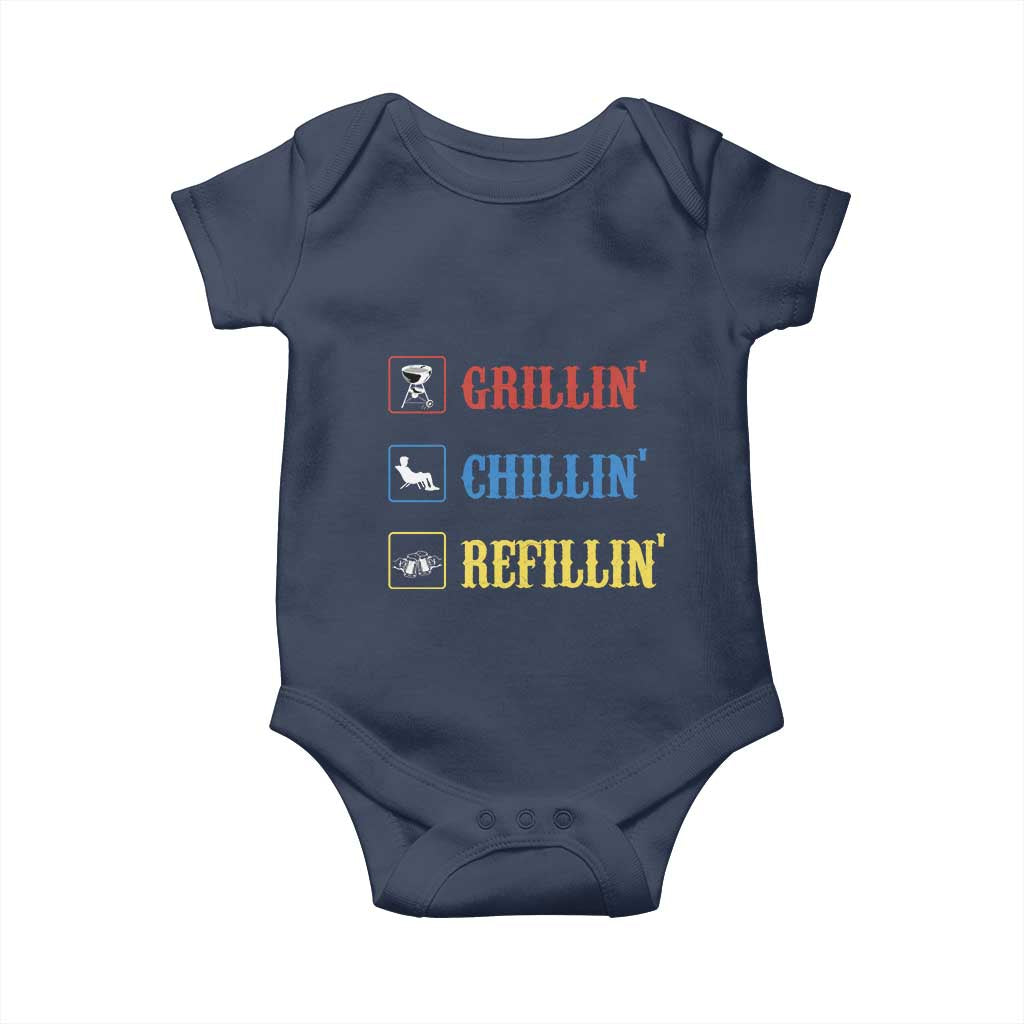BBQ Lover Baby Onesie Grilling Chillin' Grillin' Refillin' Smoker - Wonder Print Shop