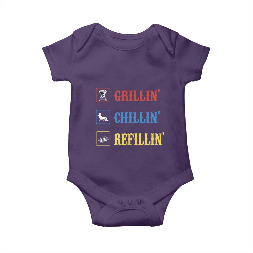 BBQ Lover Baby Onesie Grilling Chillin' Grillin' Refillin' Smoker - Wonder Print Shop