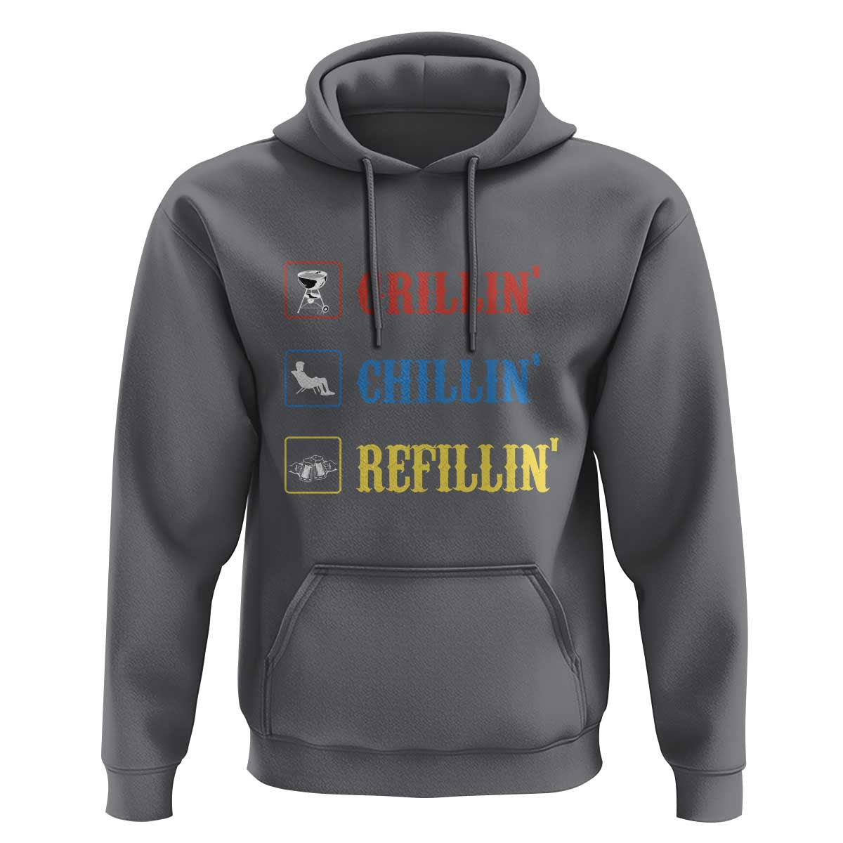 BBQ Lover Hoodie Grilling Chillin' Grillin' Refillin' Smoker - Wonder Print Shop