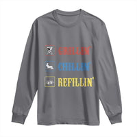 BBQ Lover Long Sleeve Shirt Grilling Chillin' Grillin' Refillin' Smoker - Wonder Print Shop