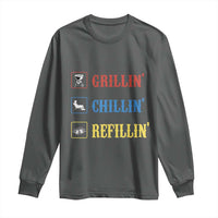 BBQ Lover Long Sleeve Shirt Grilling Chillin' Grillin' Refillin' Smoker - Wonder Print Shop