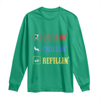 BBQ Lover Long Sleeve Shirt Grilling Chillin' Grillin' Refillin' Smoker - Wonder Print Shop