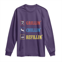BBQ Lover Long Sleeve Shirt Grilling Chillin' Grillin' Refillin' Smoker - Wonder Print Shop