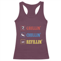 BBQ Lover Racerback Tank Top Grilling Chillin' Grillin' Refillin' Smoker - Wonder Print Shop