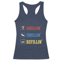 BBQ Lover Racerback Tank Top Grilling Chillin' Grillin' Refillin' Smoker - Wonder Print Shop