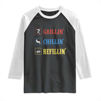 BBQ Lover Raglan Shirt Grilling Chillin' Grillin' Refillin' Smoker - Wonder Print Shop