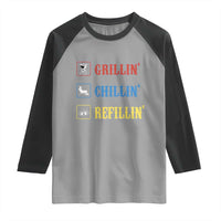 BBQ Lover Raglan Shirt Grilling Chillin' Grillin' Refillin' Smoker - Wonder Print Shop