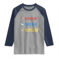 BBQ Lover Raglan Shirt Grilling Chillin' Grillin' Refillin' Smoker - Wonder Print Shop