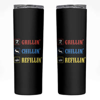 BBQ Lover Skinny Tumbler Grilling Chillin' Grillin' Refillin' Smoker - Wonder Print Shop