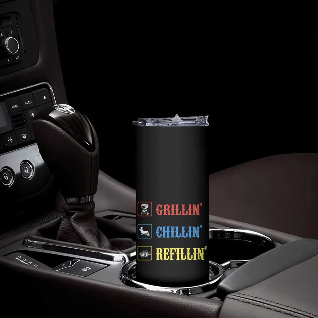 BBQ Lover Skinny Tumbler Grilling Chillin' Grillin' Refillin' Smoker - Wonder Print Shop