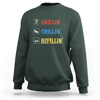 BBQ Lover Sweatshirt Grilling Chillin' Grillin' Refillin' Smoker - Wonder Print Shop