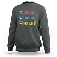 BBQ Lover Sweatshirt Grilling Chillin' Grillin' Refillin' Smoker - Wonder Print Shop
