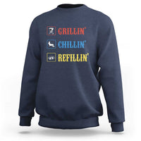BBQ Lover Sweatshirt Grilling Chillin' Grillin' Refillin' Smoker - Wonder Print Shop