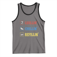 BBQ Lover Tank Top Grilling Chillin' Grillin' Refillin' Smoker - Wonder Print Shop