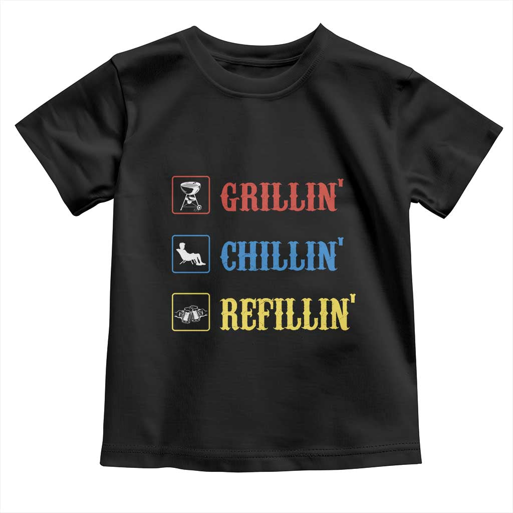 BBQ Lover Toddler T Shirt Grilling Chillin' Grillin' Refillin' Smoker - Wonder Print Shop