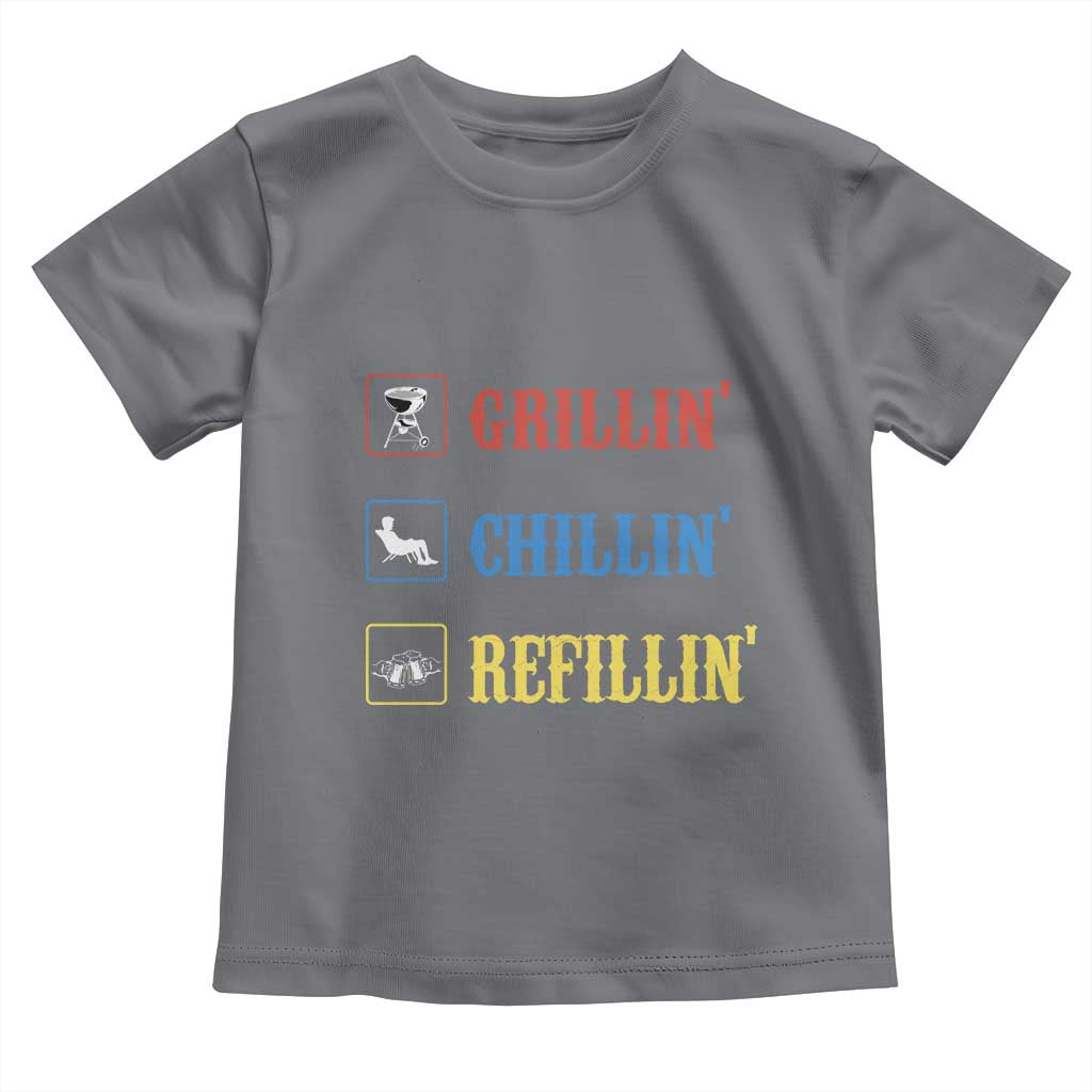 BBQ Lover Toddler T Shirt Grilling Chillin' Grillin' Refillin' Smoker - Wonder Print Shop