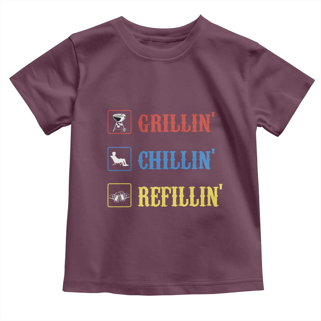 BBQ Lover Toddler T Shirt Grilling Chillin' Grillin' Refillin' Smoker - Wonder Print Shop