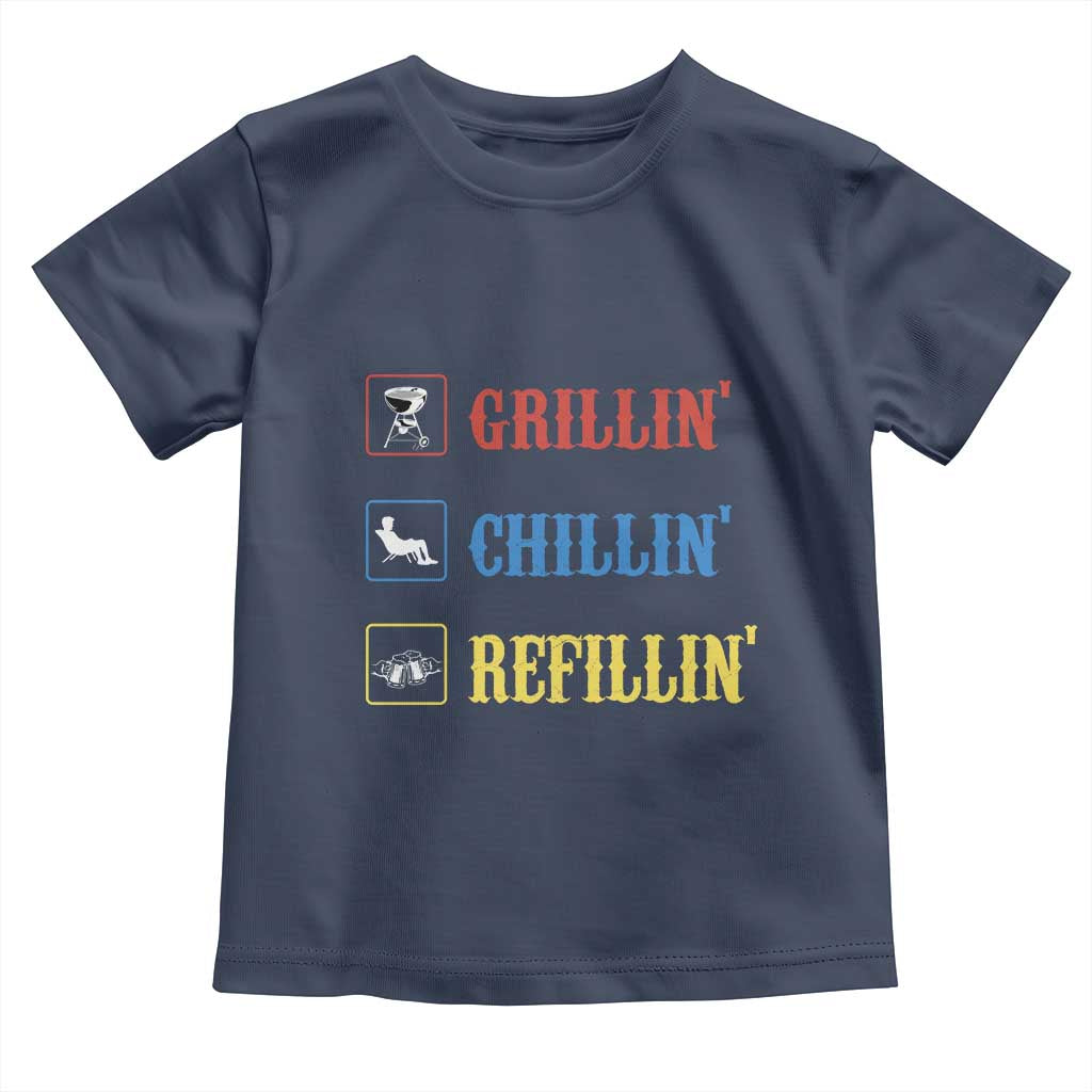 BBQ Lover Toddler T Shirt Grilling Chillin' Grillin' Refillin' Smoker - Wonder Print Shop