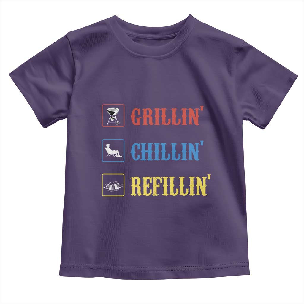 BBQ Lover Toddler T Shirt Grilling Chillin' Grillin' Refillin' Smoker - Wonder Print Shop
