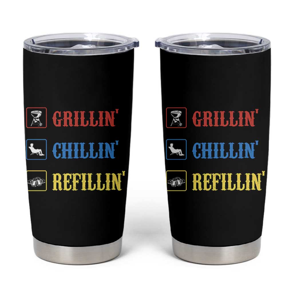 BBQ Lover Tumbler Cup Grilling Chillin' Grillin' Refillin' Smoker - Wonder Print Shop