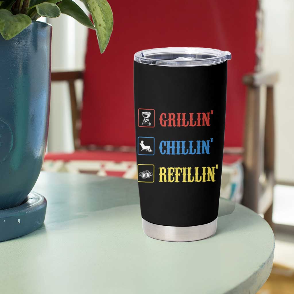BBQ Lover Tumbler Cup Grilling Chillin' Grillin' Refillin' Smoker - Wonder Print Shop