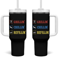 BBQ Lover Tumbler With Handle Grilling Chillin' Grillin' Refillin' Smoker - Wonder Print Shop