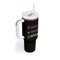BBQ Lover Tumbler With Handle Grilling Chillin' Grillin' Refillin' Smoker - Wonder Print Shop