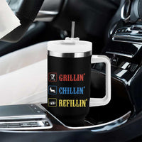 BBQ Lover Tumbler With Handle Grilling Chillin' Grillin' Refillin' Smoker - Wonder Print Shop