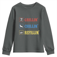 BBQ Lover Youth Sweatshirt Grilling Chillin' Grillin' Refillin' Smoker - Wonder Print Shop