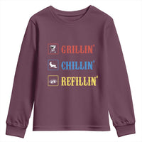 BBQ Lover Youth Sweatshirt Grilling Chillin' Grillin' Refillin' Smoker - Wonder Print Shop