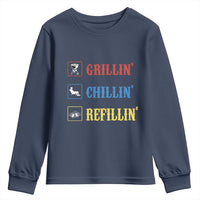 BBQ Lover Youth Sweatshirt Grilling Chillin' Grillin' Refillin' Smoker - Wonder Print Shop